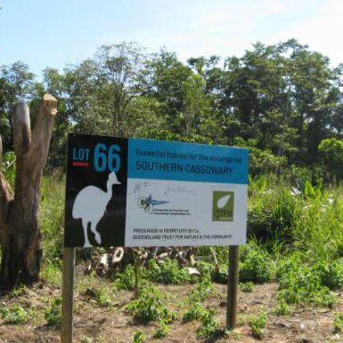 Sign about Cassowary